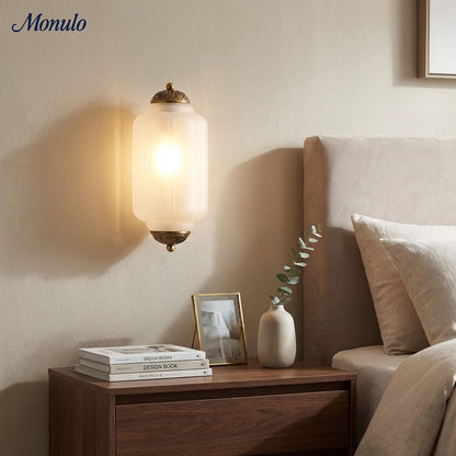 Eloise Vintage Scalloped Milk Glass Wall Sconce - Modern Accent Lighting for Bathroom and Bedroom