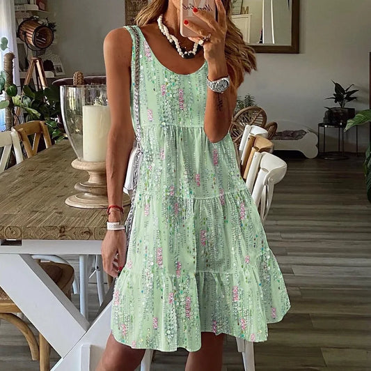 Mouwloze Zomerjurk Dames Bloemenjurk Lente Zomerkleding - StudioMarella