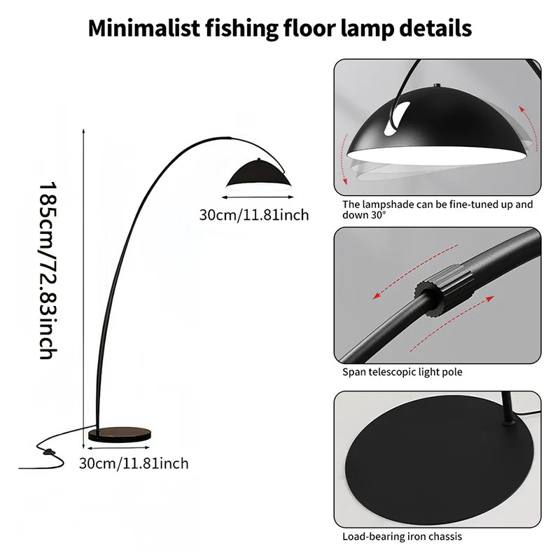 Boog Vloerlamp LED Modern 3 Lichtkleuren Dimbaar E27 Woonkamer