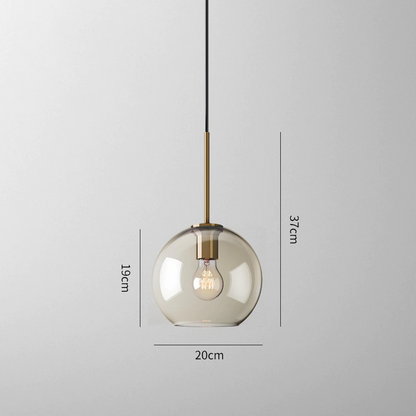 Glazen Hanglamp met Cognackleurige Kap – Stijlvolle Eetkamerverlichting in Verschillende Vormen