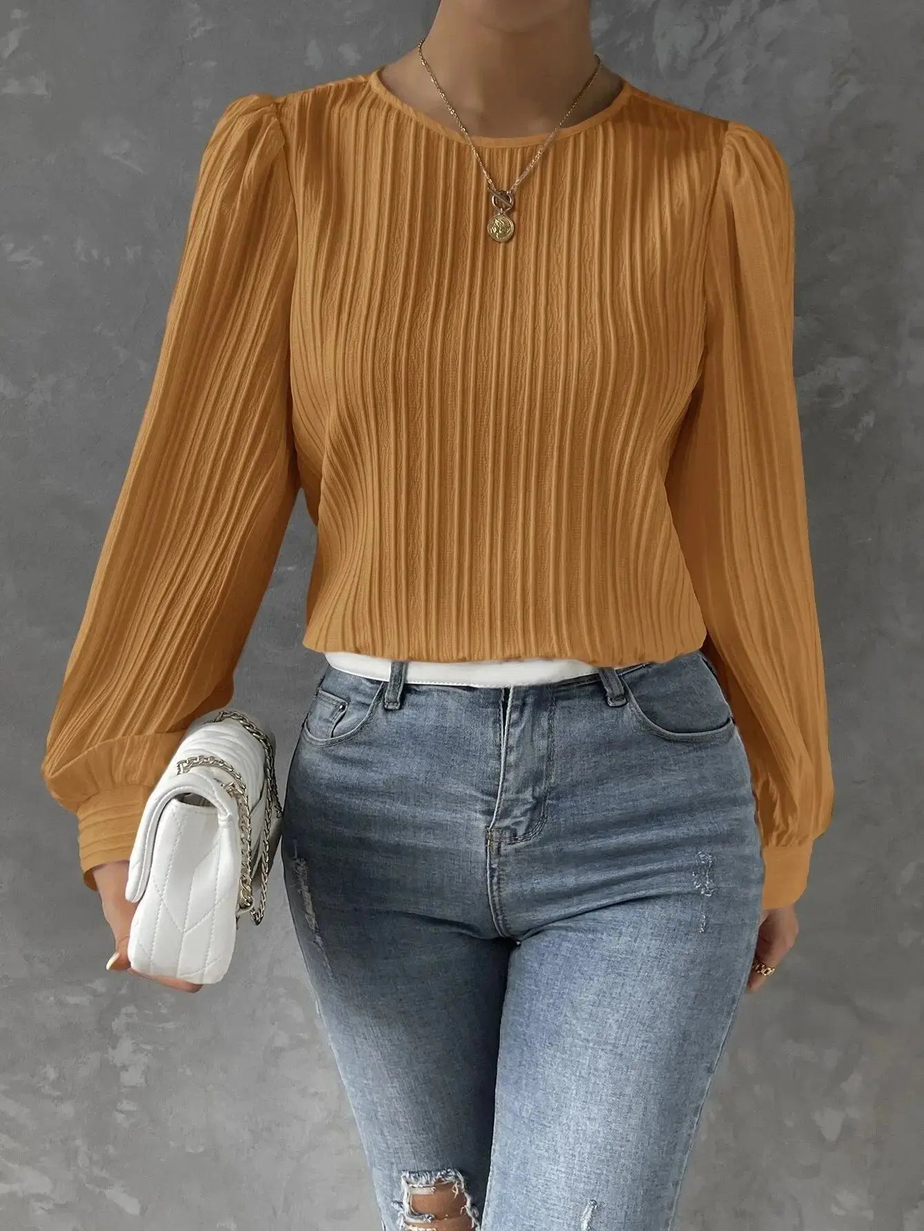 Vrouwelijke Blouse Klassiek Elegante Jurkstijl