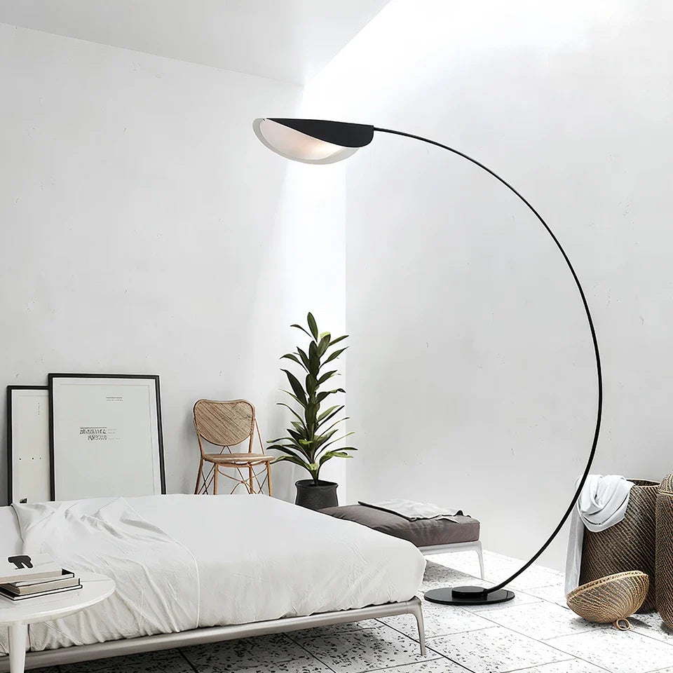 Boog Vloerlamp Blad Vorm Zwart 3-Kleuren Dimbaar Acryl