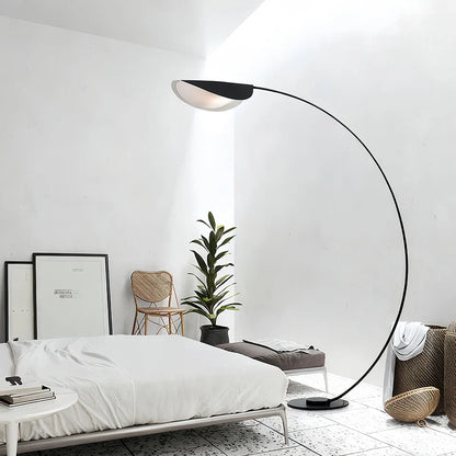 Boog Vloerlamp Blad Vorm Zwart 3-Kleuren Dimbaar Acryl