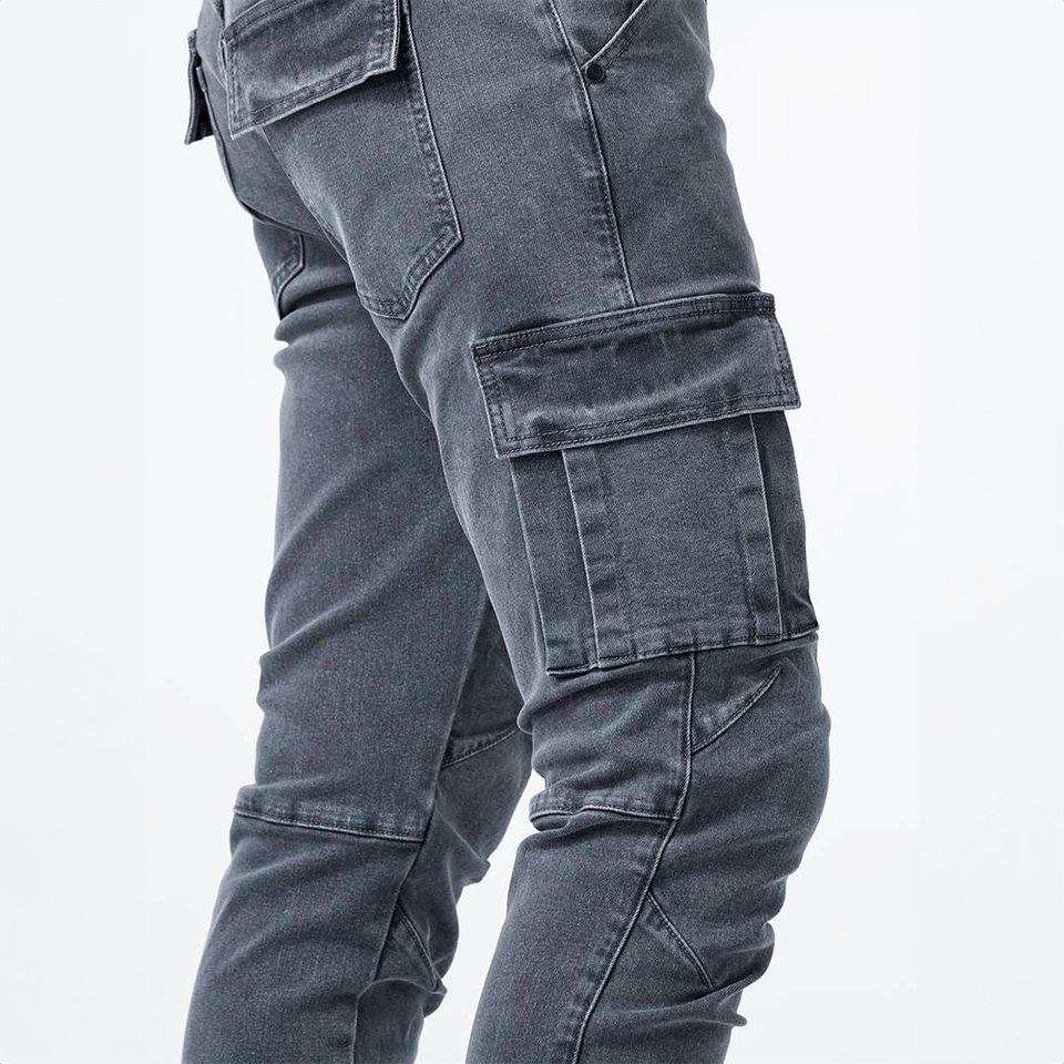 Jeans Cargo Broek in Donkerblauw Denim