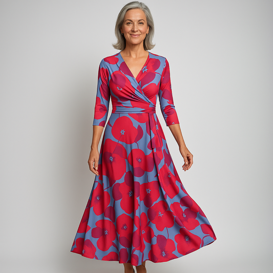Dames Omslagjurk Bloemenprint Elegant Model - StudioMarella