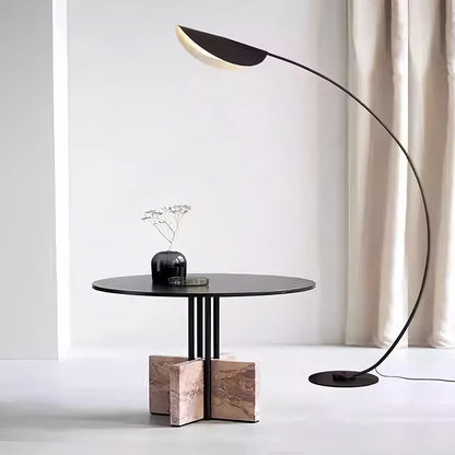 Boog Vloerlamp Blad Vorm Zwart 3-Kleuren Dimbaar Acryl