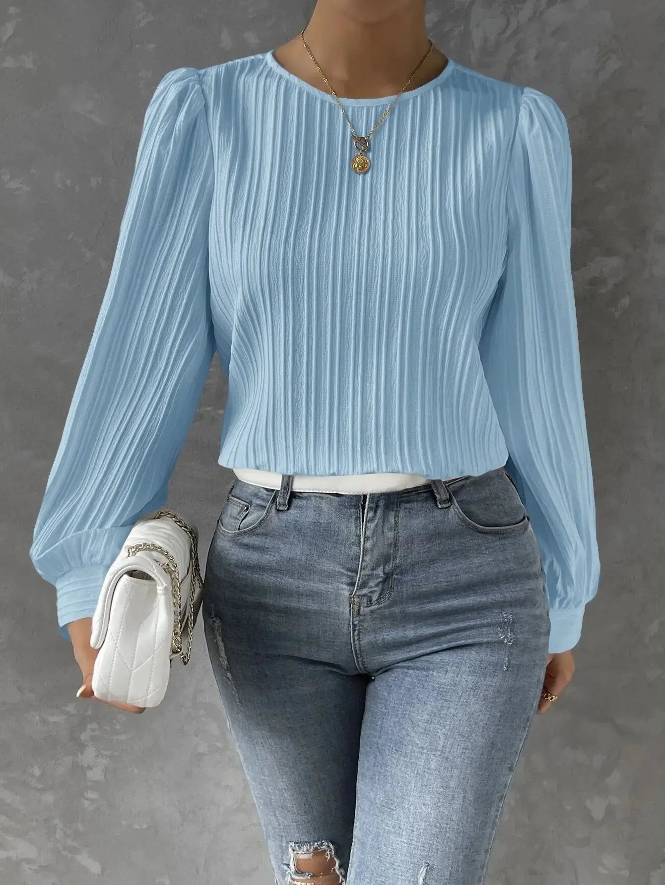 Vrouwelijke Blouse Klassiek Elegante Jurkstijl
