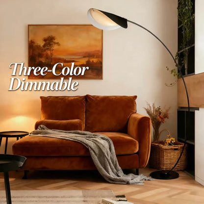 Boog Vloerlamp Blad Vorm Zwart 3-Kleuren Dimbaar Acryl