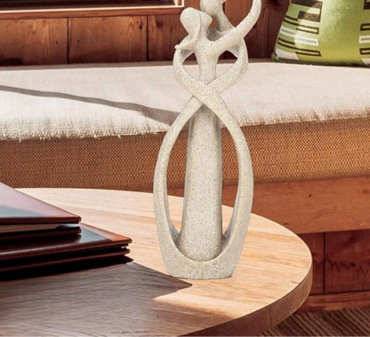 Abstract Liefdesbeeld van Zandsteen – Decoratief Sculptuur voor Interieur