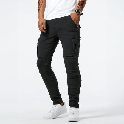 Jeans Cargo Broek in Donkerblauw Denim