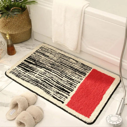 Luxe antislip badmat met abstract design voor moderne badkamers