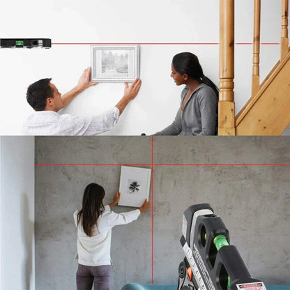 4-in-1 Multifunctioneel Lasermeetapparaat met Rolmaat en Waterpas – Precisie Meetgereedschap voor Doe-Het-Zelvers en Professionals