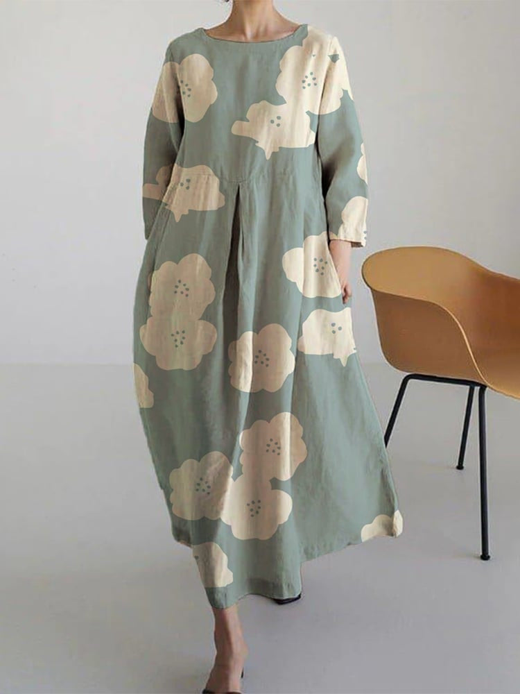 Luxe Vrouw Jurk Ronde Hals Losse Zomerjurk