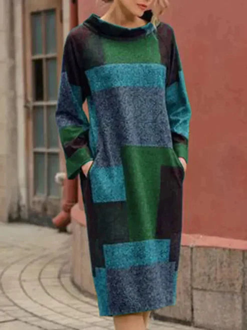 Jurk Halflang Wijd Zomerjurk Vintage Stijl voor Vrouw