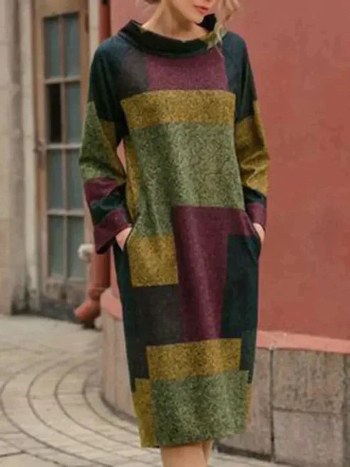 Jurk Halflang Wijd Zomerjurk Vintage Stijl voor Vrouw