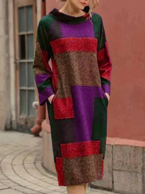 Jurk Halflang Wijd Zomerjurk Vintage Stijl voor Vrouw