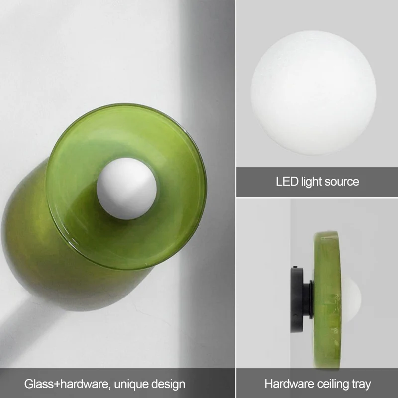 Mulon Plafondlamp en Wandlamp Glas G9 Amber Woonkamer Slaapkamer Design Verlichting Modern Rond