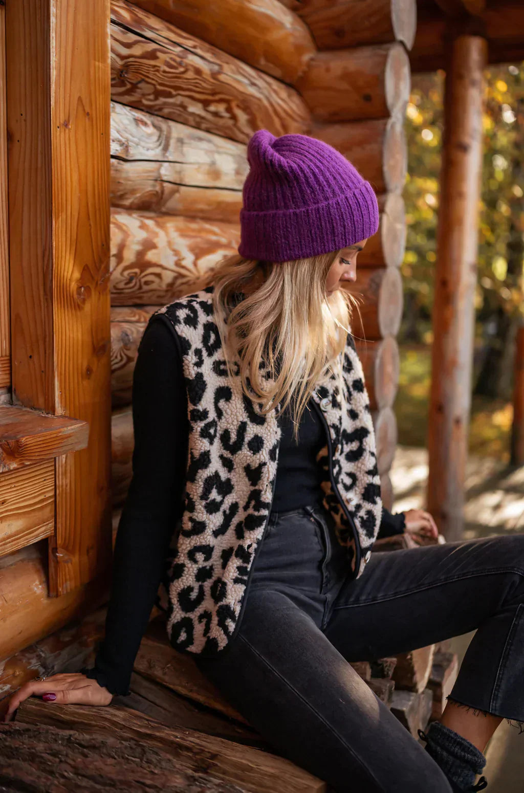 Dames Bodywarmer Luipaard Print Teddy Jas