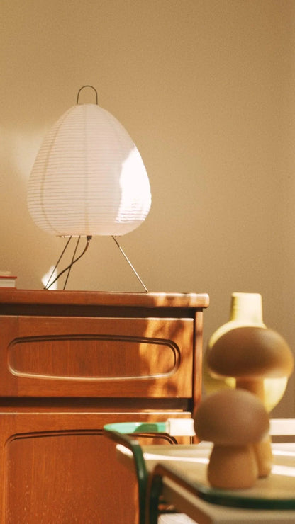 Tafellamp Rijstpapier Japans Minimalistisch 28cm Metalen Frame Sfeerverlichting Wit