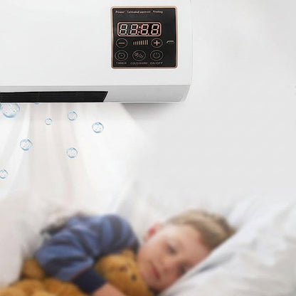 Airco Wandmontage 4-in-1 Klimaatunit Koeling Verwarming Ventilator Ontvochtiger LCD Afstandsbediening Timer Slaapkamer Kantoor Compact Fluisterstil