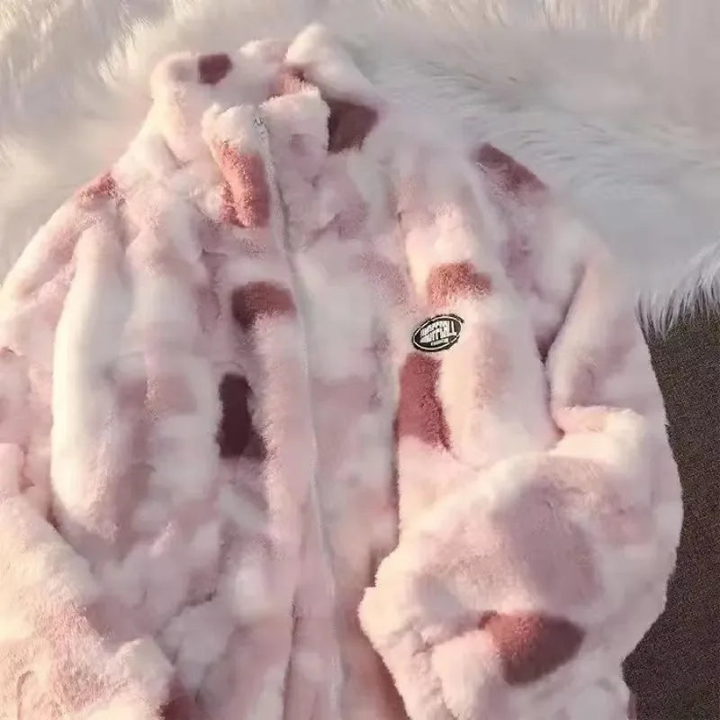 Dames Winterjas Fleece Tie-Dye Warm en Comfortabel