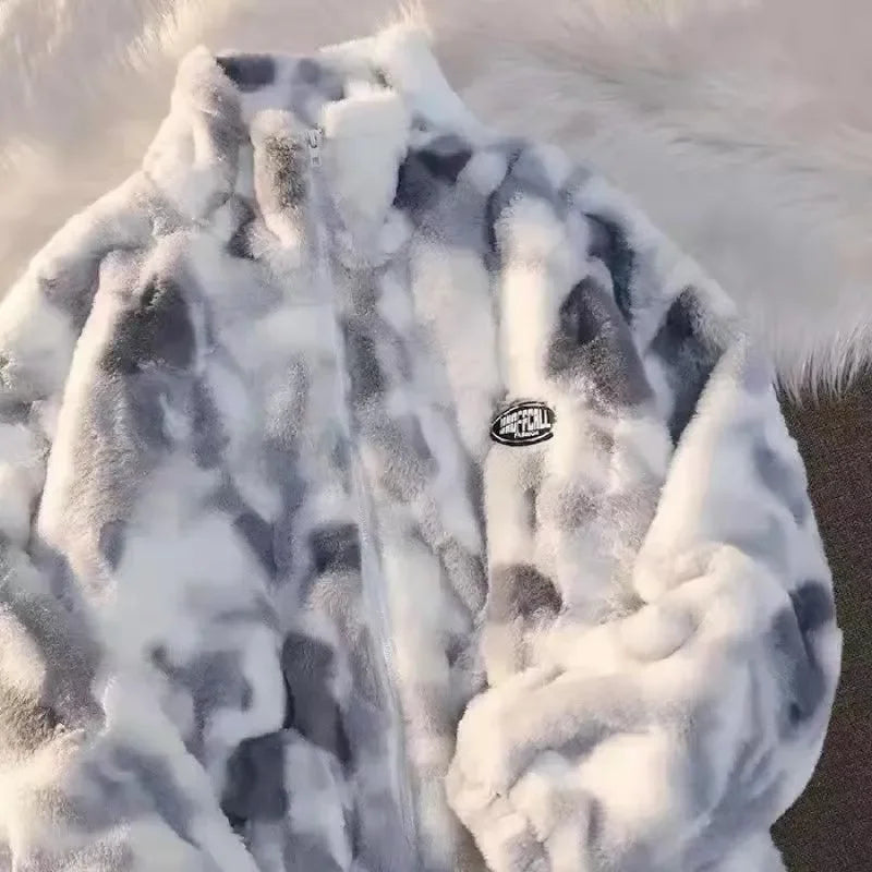 Dames Winterjas Fleece Tie-Dye Warm en Comfortabel