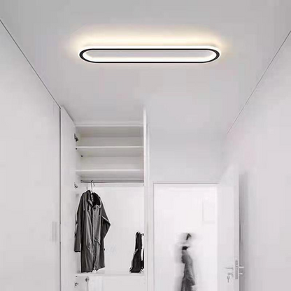 LED plafondlamp langwerpig zwart wit gang woonkamer slaapkamer modern minimalistisch plafondverlichting