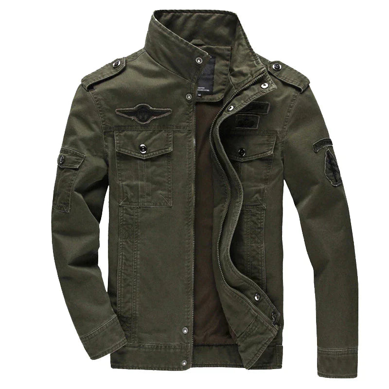 Leren Bomberjas Heren Militair Stijl Jacket - StudioMarella