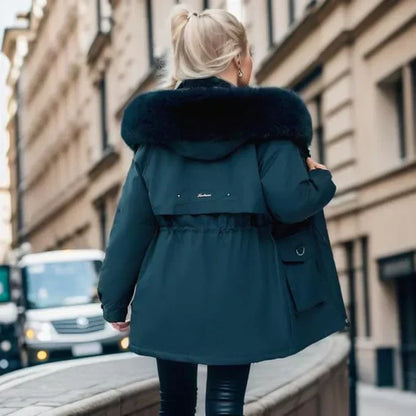 Donswitte Winterjas voor Vrouw Warm en Waterdicht
