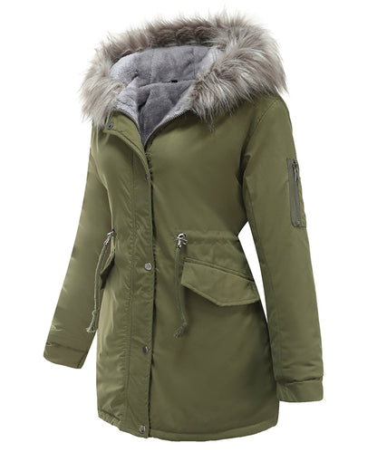 Dames Winterjas Gewatteerd met Capuchon en Trekkoord Warm