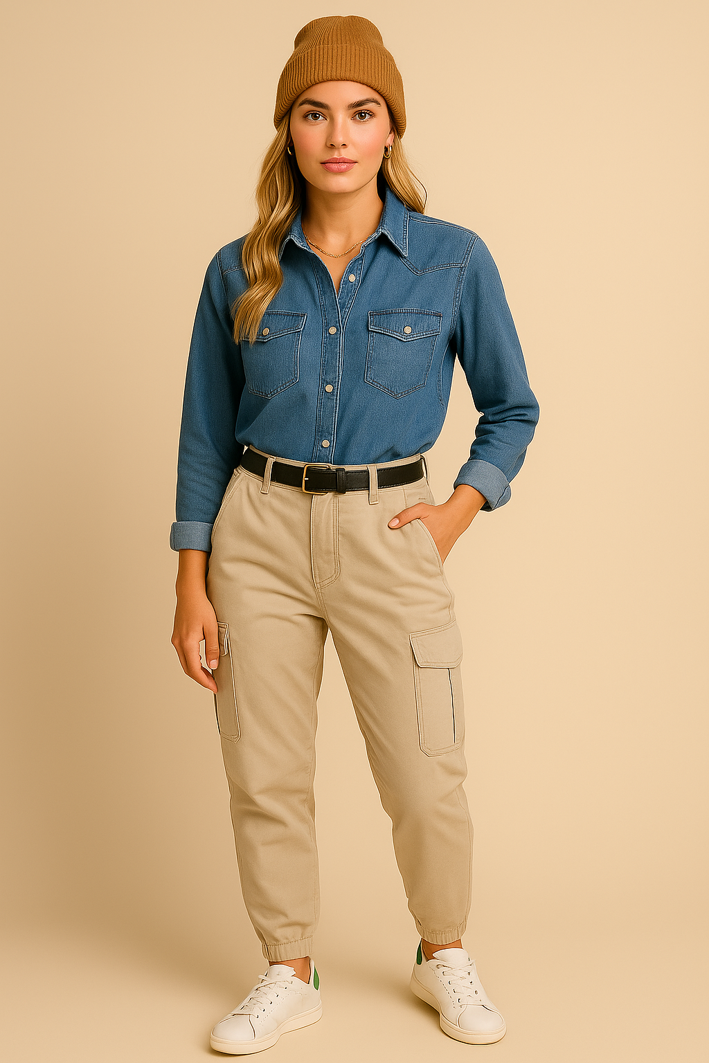 Dames Cargo Broek Met Veel Zakken Slim Fit