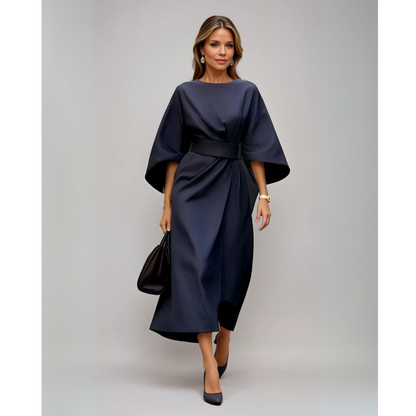 Jurk met Lantaarnmouwen en Wijd Model Elegante Taillelijn - StudioMarella