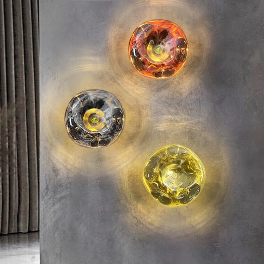 Wandlamp Amber Handgemaakt PMMA Metaal Warm Wit E27 12W Woonkamer Slaapkamer Luxe
