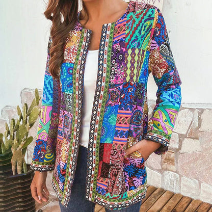 Dames Jas Patchwork Boho Chic Stijl - StudioMarella