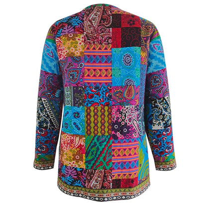 Dames Jas Patchwork Boho Chic Stijl