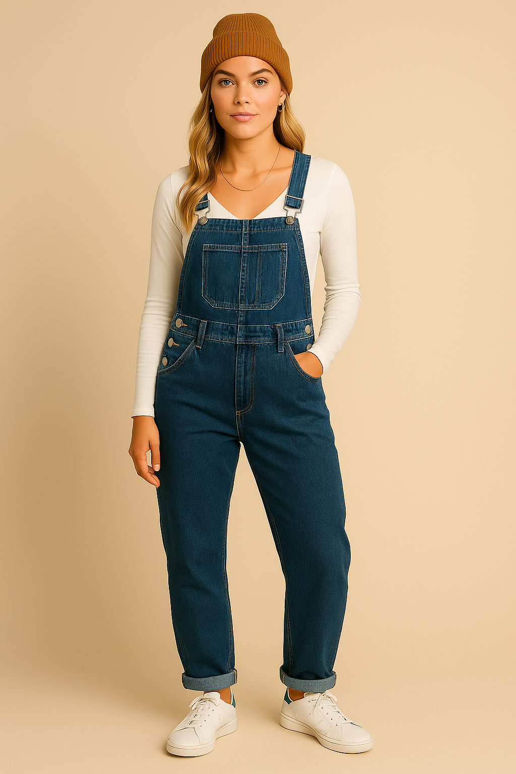 Dames Tuinbroek Blauwe Denim Broek Comfortabele Stijl