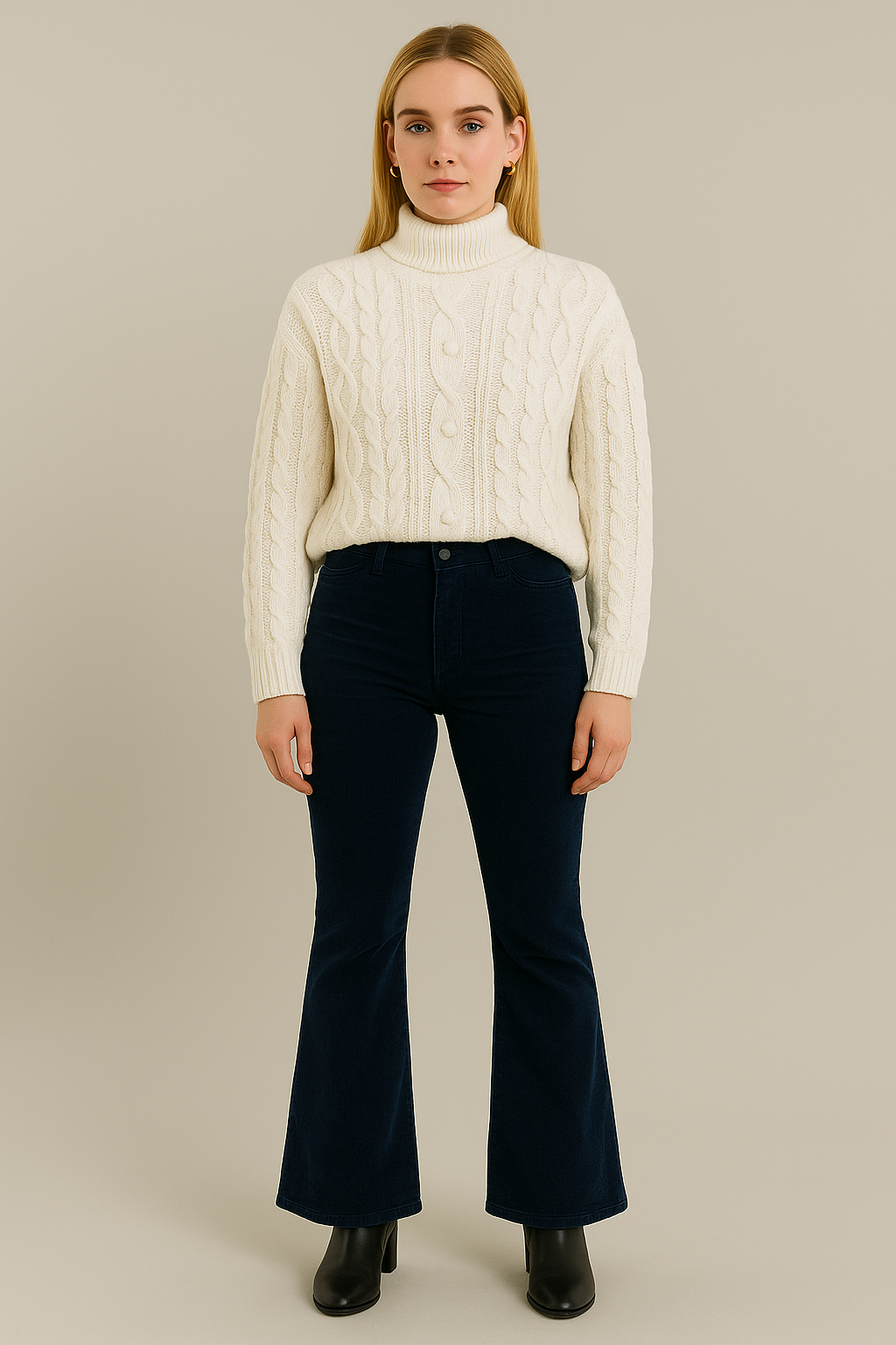 Dames Suède Broek Zwart Uitlopende Pijpen Comfortabel