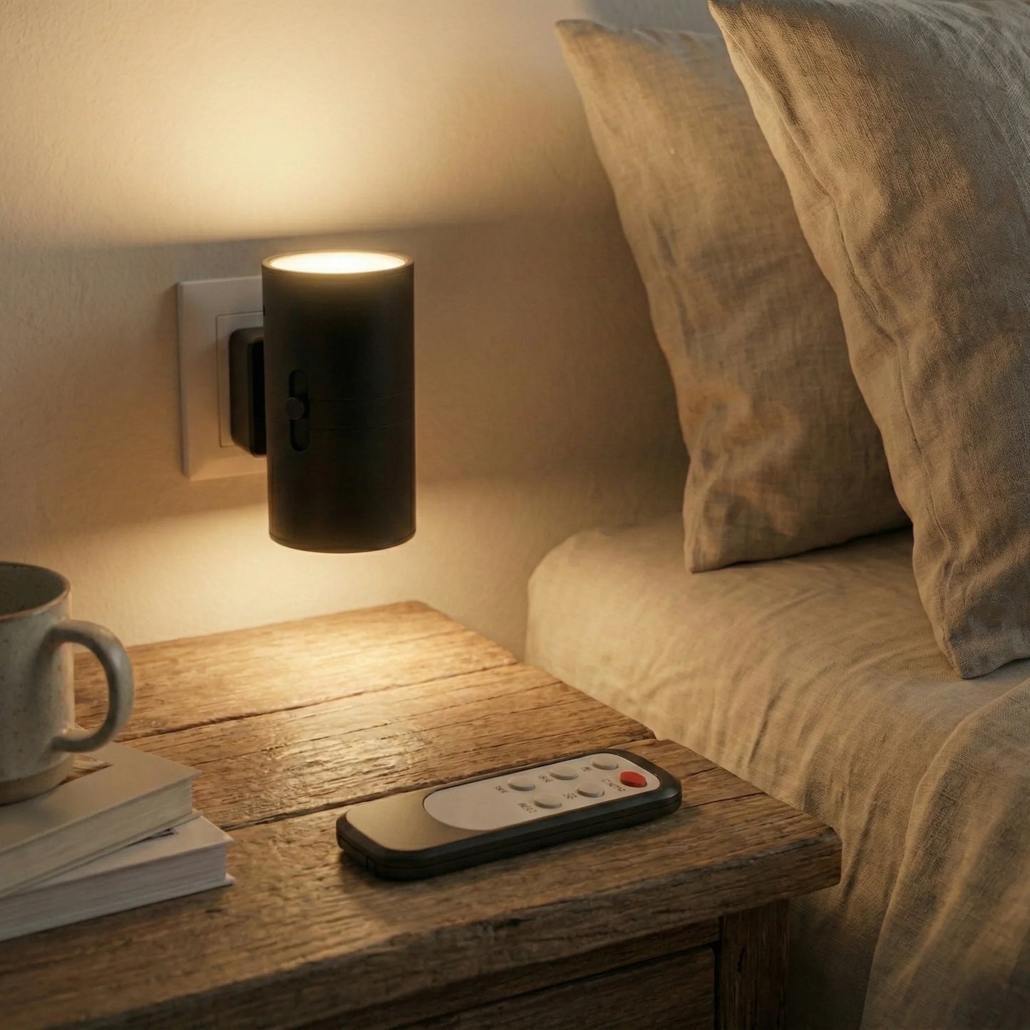 Dimbare Wandlamp met Nachtlichtfunctie Stekkerlamp Zwart Wit Moderne Slaapkamer Kinderkamer Verlichting LED