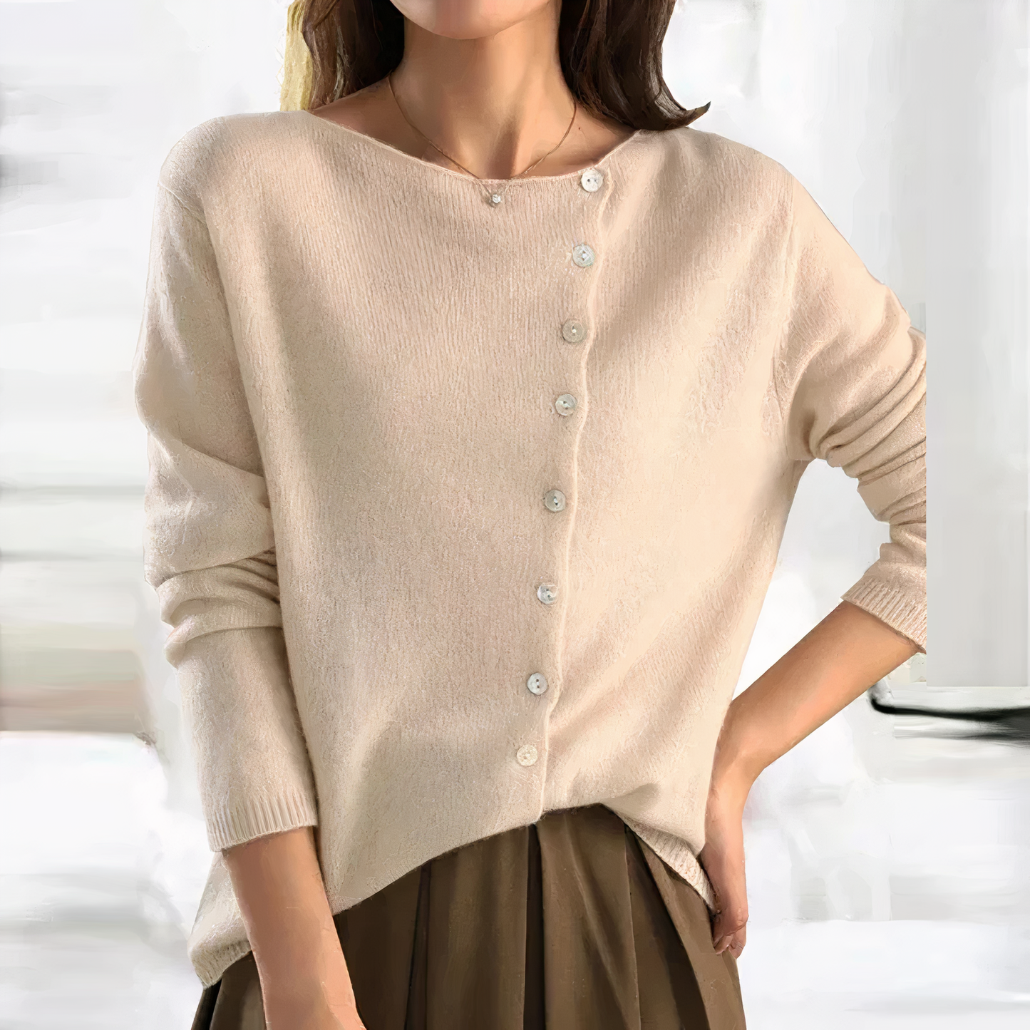 Cardigan Met Knoopsluiting Klassiek Design