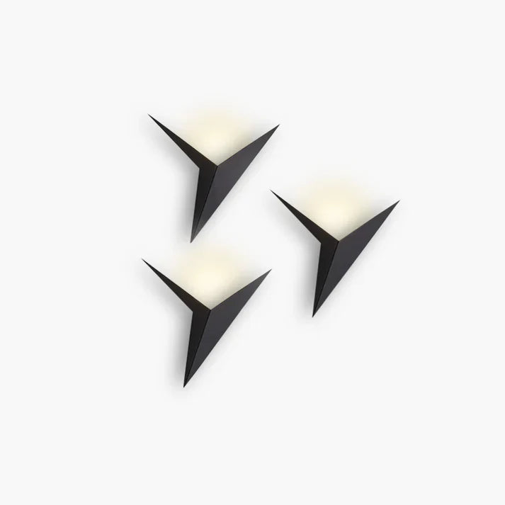 Vogel wandlamp ijzer zwart wandverlichting slaapkamer woonkamer minimalistisch design origami stijl LED