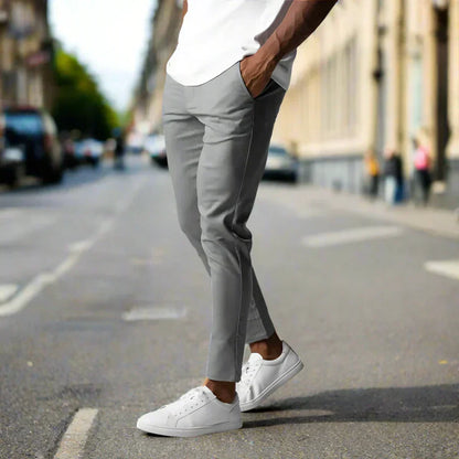 Mannen Broek Slim Fit Stretch Stijlvol Zwart