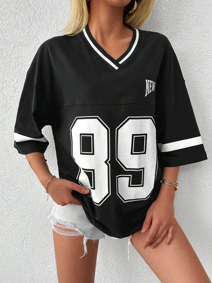Oversized T-shirt met New York Print Sportief Design