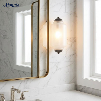 Eloise Vintage Scalloped Milk Glass Wall Sconce - Modern Accent Lighting for Bathroom and Bedroom