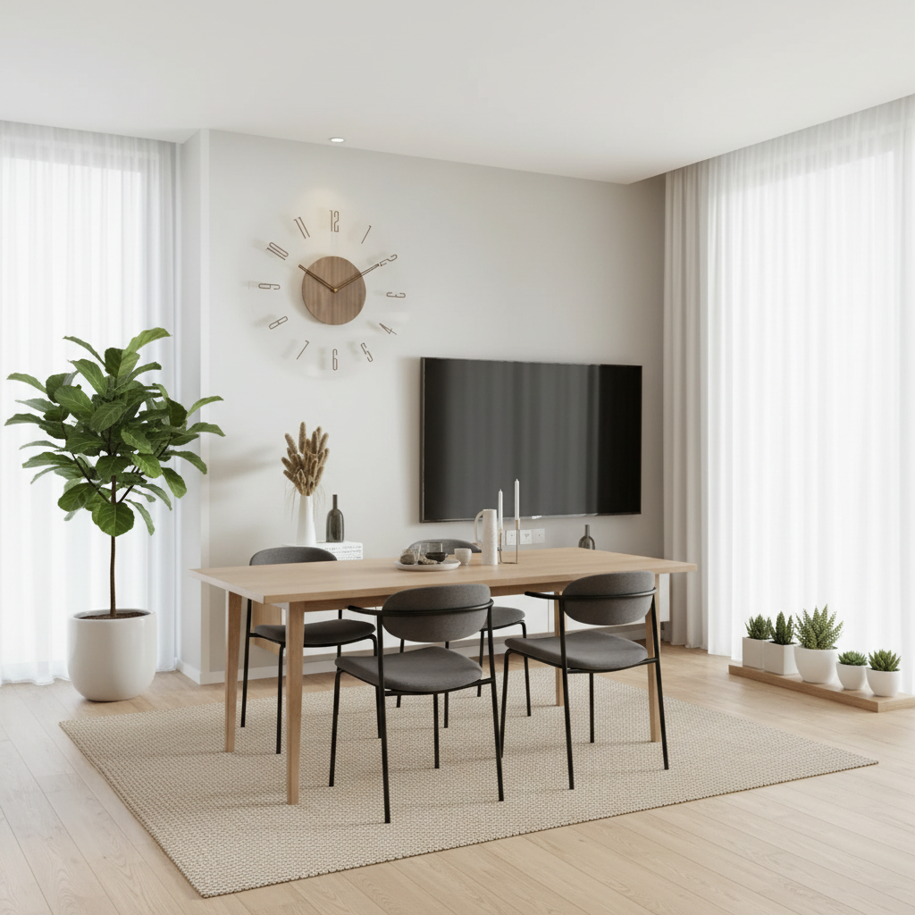 Sansoti | Moderne Houten Wandklok met Stil Uurwerk
