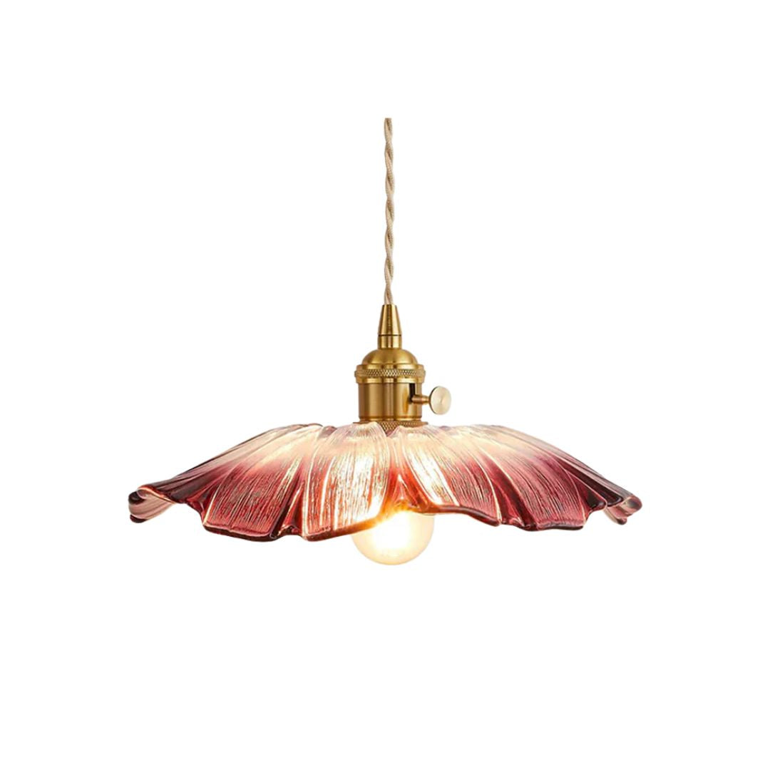 Sansoti | Cullivan Bloemvormige Hanglamp – Glazen Hanglamp met Gouden Fitting voor Woonkamer & Eetkamer