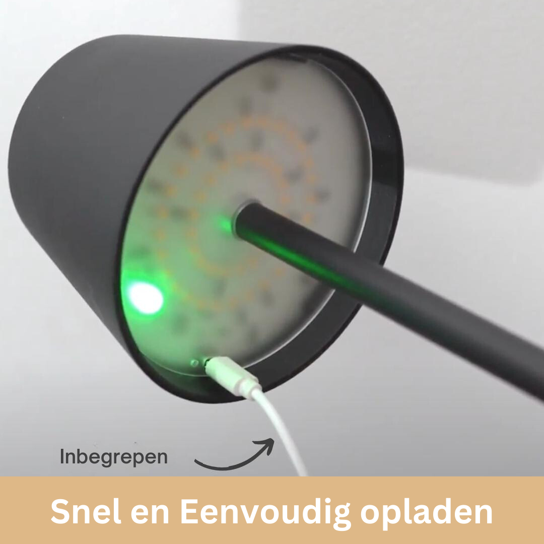 Oplaadbare Tafellamp met Aanraakbediening – Dimbaar Led-Licht – Draadloze Sfeerverlichting voor Binnen en Buiten