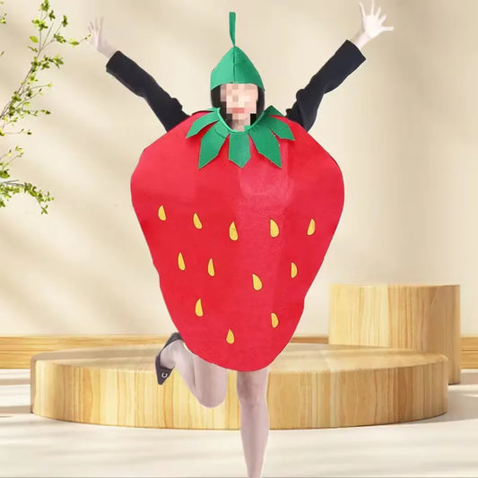 Aardbeien Kostuum met Bladeren voor Feesten en Carnaval - StudioMarella