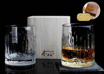 Japans Whiskeyglas Kristal met Houten Giftbox 200-300ml Handgeblazen Vakmanschap Premium Drinkglas voor Whisky Bourbon Spirits Collector Edition