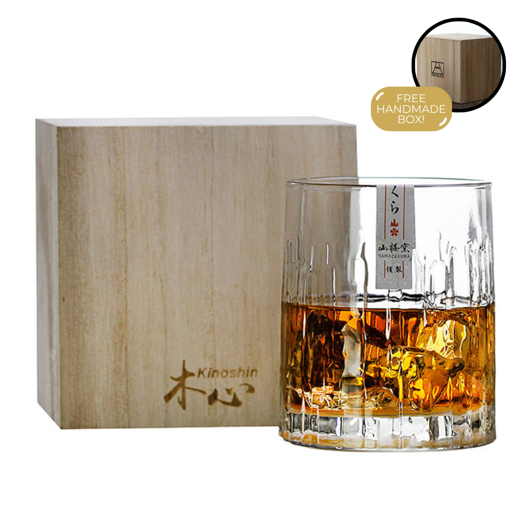 Japans Whiskeyglas Kristal met Houten Giftbox 200-300ml Handgeblazen Vakmanschap Premium Drinkglas voor Whisky Bourbon Spirits Collector Edition