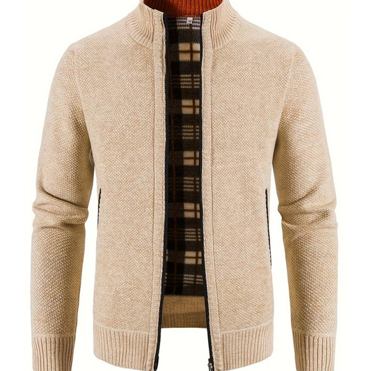 Heren Vest Zacht Gebreid Met Rits Klassiek Design - StudioMarella